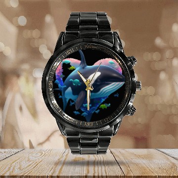 Discover Orca Is My Valentine Calendar Steel Band Watch