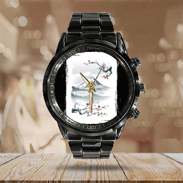 Discover Fuji Cherry Blossom Cherry Tree Japan Calendar Steel Band Watch