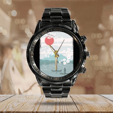 Discover Cherry Blossom Fuji Cherry Tree Japan Calendar Steel Band Watch