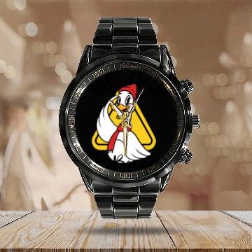 Discover Silly Goose On Board, Sign Silly Goose Funny Yield Calendar Steel Band Watch
