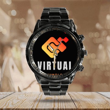 Discover Virtual Visions: A Technology Logo Design Calendar Steel Band Watch