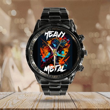 Discover Graffiti Style - Heavy Metal 6 Calendar Steel Band Watch