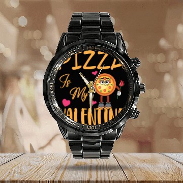 Discover Pizza Is My Valentine Funny Valentines Day Calendar Steel Band Watch