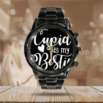 Discover School Valentine Cupid is My Bestie114 Calendar Steel Band Watch