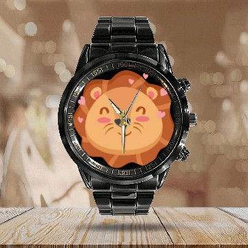 Discover Cute Lion Cartoon Animals Character Design Calendar Steel Band Watch
