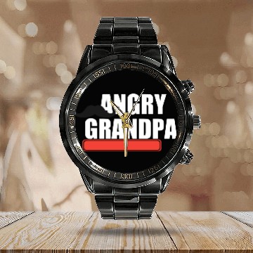 Discover ANGRY GRANDPA Calendar Steel Band Watch