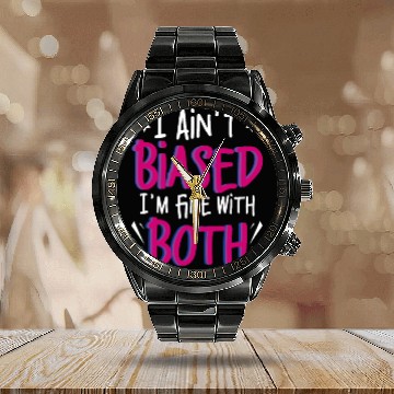 Discover I Ain't Biased Funny Bi Bisexual Pride Calendar Steel Band Watch