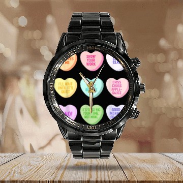 Discover Teacher Valentines Day Conversation Heart School Calendar Steel Band Watch