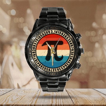 Discover Funny Pi Day Calendar Steel Band Watch Math Calendar Steel Band Watch for Pi Day 3 14 Retro