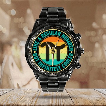 Discover Funny Pi Day Calendar Steel Band Watch Math Like a Regular Number
