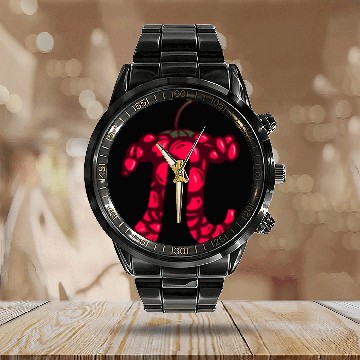Discover Raspberry Cake - Funny Pi Day Math Teacher Calendar Steel Band Watch