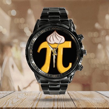 Discover Lemon Meringue Pi - Funny Pi Day Math Teacher Calendar Steel Band Watch