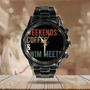 Discover Retro Weekend Calendar Steel Band Watch Women Men, Swimmer Gifts,