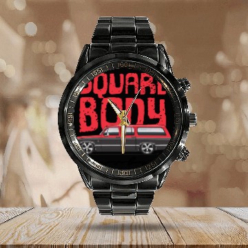 Discover square Cardinal Red Calendar Steel Band Watch