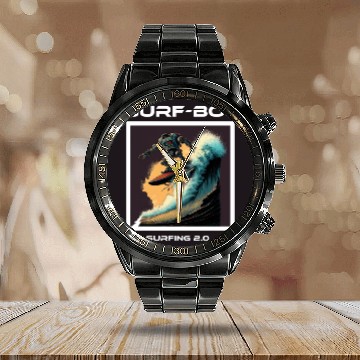 Discover Surfing Robot 2.0 Calendar Steel Band Watch