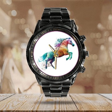 Discover Horse: Running Calendar Steel Band Watch