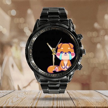 Discover There is no time to cry now work Calendar Steel Band Watch