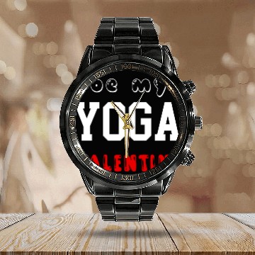 Discover be my yoga valentine Calendar Steel Band Watch