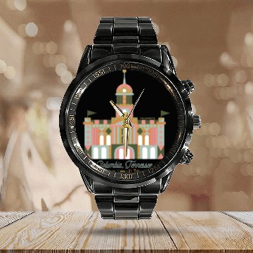 Discover It's A Small Town - Columbia, TN Calendar Steel Band Watch