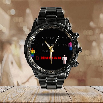 Discover We are all human Calendar Steel Band Watch