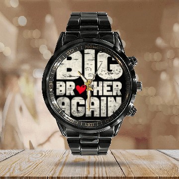 Discover Big Brother Finally Big Bro Gamer Promoted Son Calendar Steel Band Watch