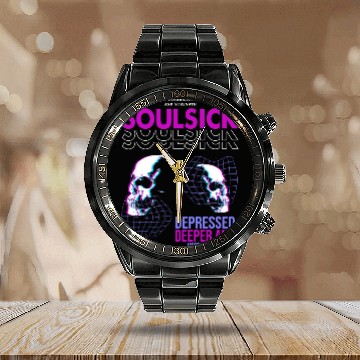 Discover Soulsick Urban Streetwear Calendar Steel Band Watch