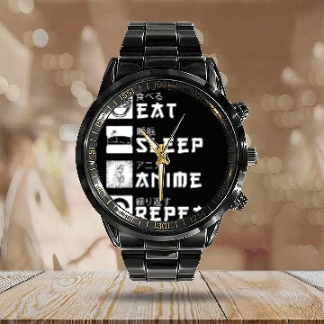 Discover Eat Sleep Anime Repeat Japanese Manga Lover Cospla Calendar Steel Band Watch
