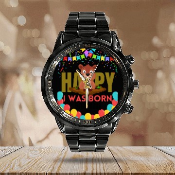 Discover I Was Born On Groundhog Day, Born In Groundhog Calendar Steel Band Watch