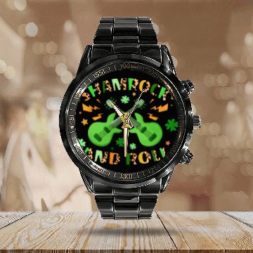 Discover St Patricks Day Boys Shamrock And Roll Toddler Kid Calendar Steel Band Watch