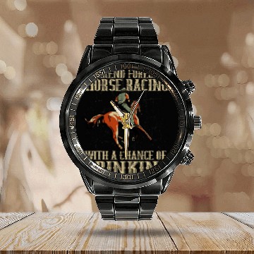 Discover Weekend Forecast Horse Racing Chance of Drinking Calendar Steel Band Watch