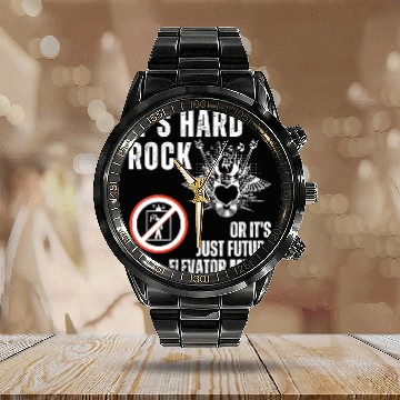 Discover Hard Rock or Future Elevator Music Calendar Steel Band Watch