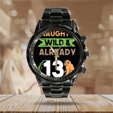 Discover Gift 13 years birthday girl boy Ape Monkey Calendar Steel Band Watch