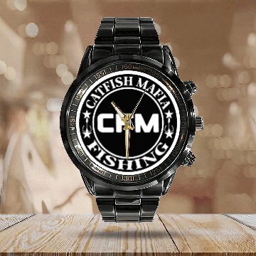 Discover Catfish fishing Calendar Steel Band Watch design