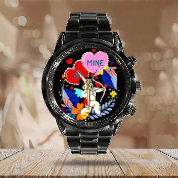 Discover Cupid Be Mine - Valentines Day Calendar Steel Band Watch
