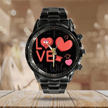 Discover I Love My Wife Calendar Steel Band Watch