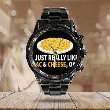 Discover I Just Really Like Cheese Funny Mac N Cheese Calendar Steel Band Watch