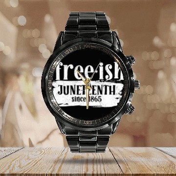 Discover Juneteenth free since 1865 Black History US Africa Calendar Steel Band Watch