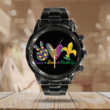 Discover Love Peace Mardi Gras Outfit New Orleans Calendar Steel Band Watch