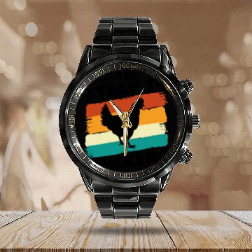 Discover Yep I Talk To Chickens Funny Chicken Farmer Retro Calendar Steel Band Watch