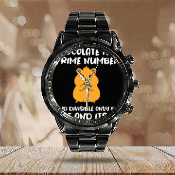 Discover Chocolate Is Prime Number Calendar Steel Band Watch