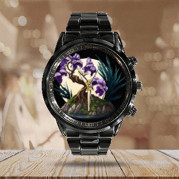 Discover Iris Bonsai Tree Calendar Steel Band Watch