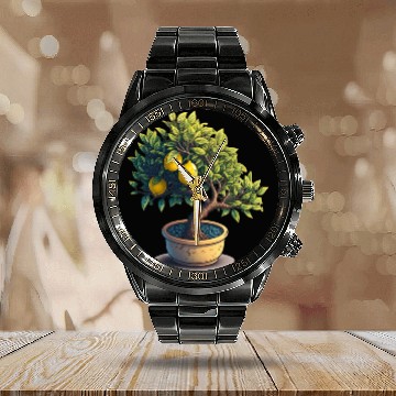 Discover Lemon Bonsai Tree Calendar Steel Band Watch