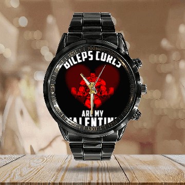 Discover Biceps Curls Are My Valentine Calendar Steel Band Watch