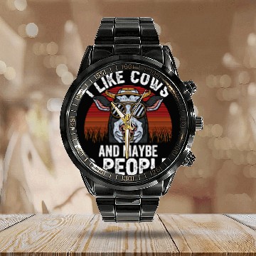Discover I Like Cows And Maybe 3 People Cow Farm Animals Calendar Steel Band Watch