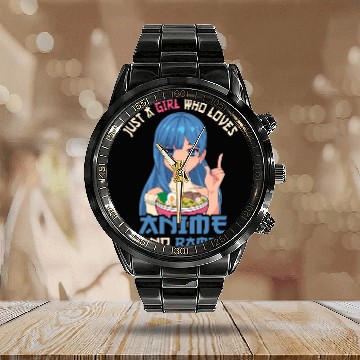 Discover Just a girl who loves anime ramen Calendar Steel Band Watch