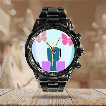 Discover colored candles Calendar Steel Band Watch
