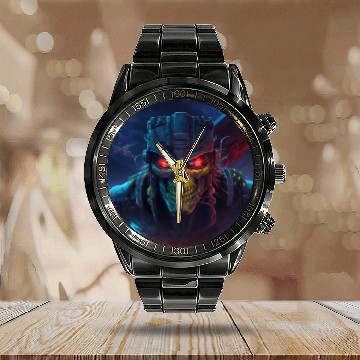 Discover ZOMBIE IRON MAIDEN (version 11) Calendar Steel Band Watch