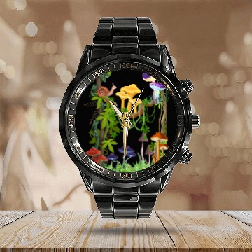 Discover Tropical Scene Calendar Steel Band Watch