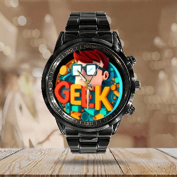 Discover "Geek" Calendar Steel Band Watch