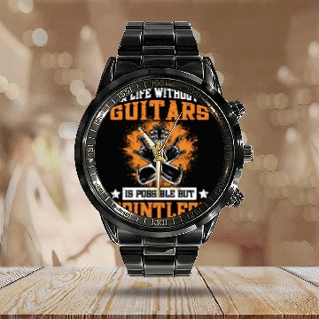 Discover Funny E Guitar Saying Electric Guitar & Guitarist Calendar Steel Band Watch